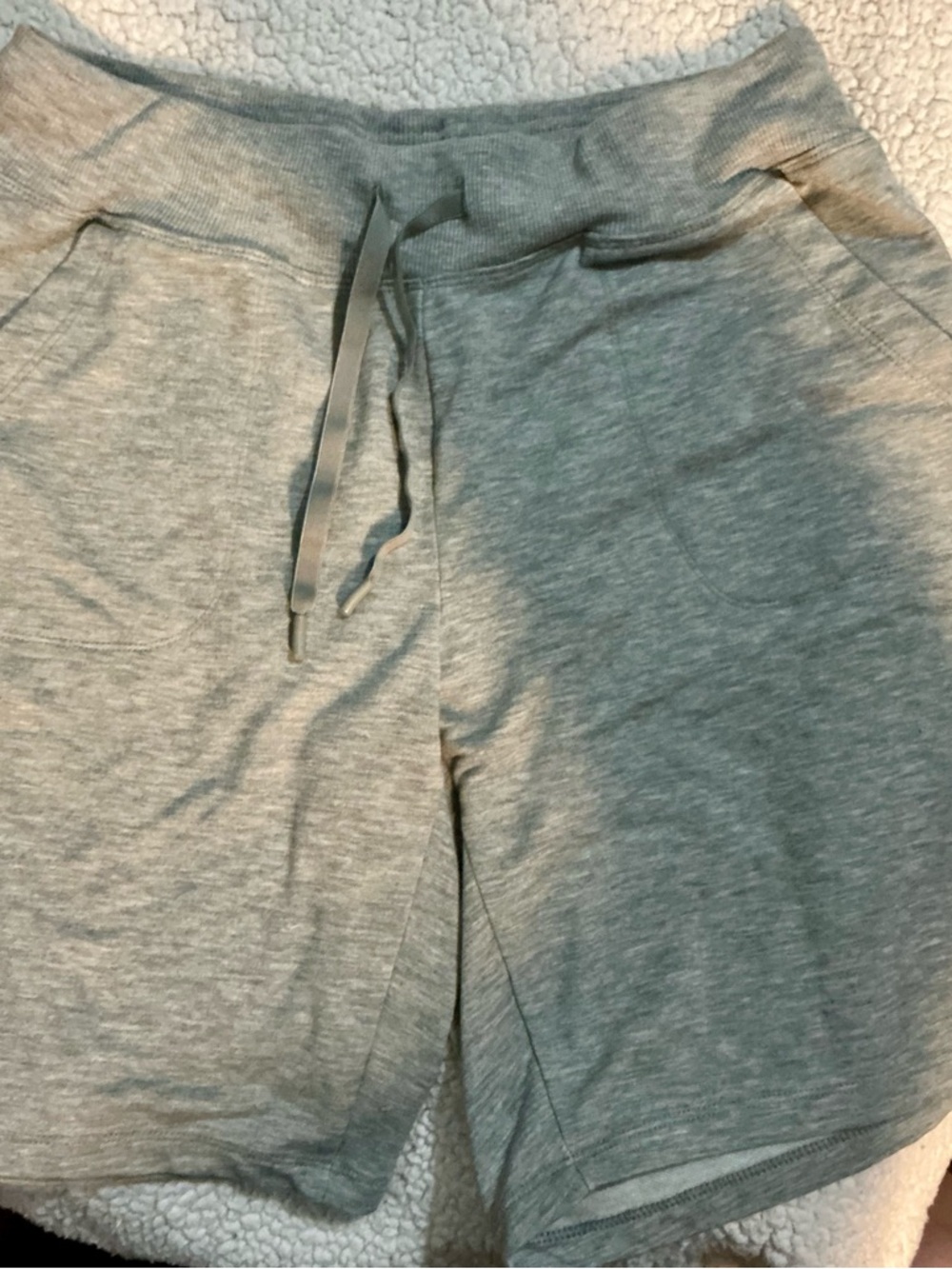 Athletic Works Gray Sweat Shorts Drawstring Pockets Size S 4/6